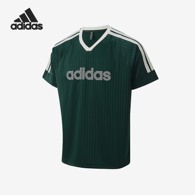 Adidas/阿迪达斯正品条纹简约套头T恤男速干经典休闲短袖KY2143
