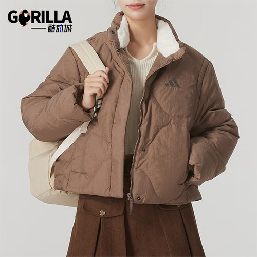 阿迪达斯女士防风立领外套