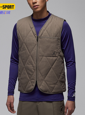 Nike/耐克正品JORDAN男士休闲V领保暖刺绣运动棉马甲HQ8680-040