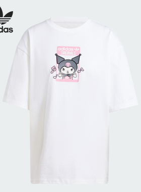 Adidas/阿迪达斯正品OVERSIZED TEE K女士卡通印花短袖JG8056
