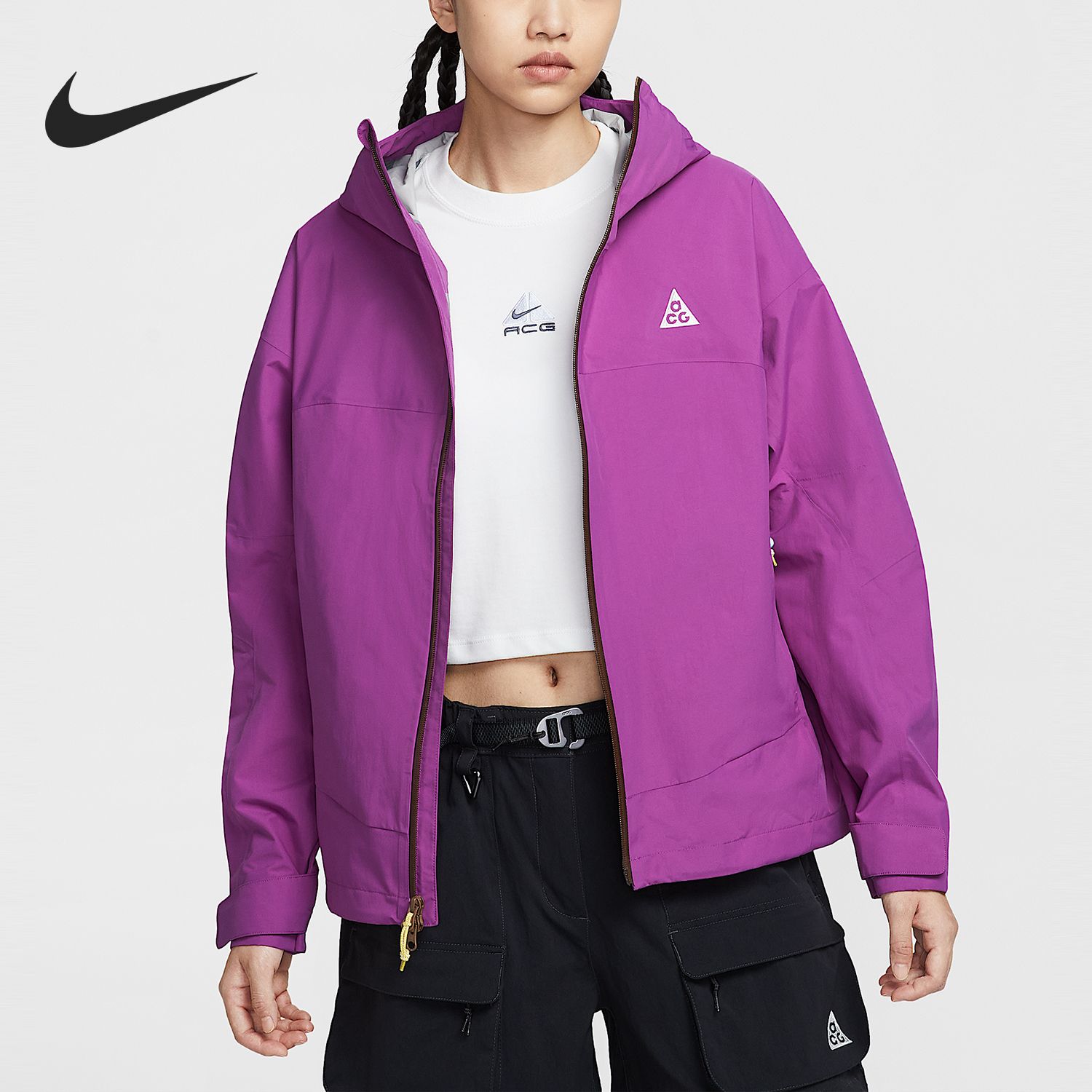 耐克女士宽松户外硬壳冲锋衣