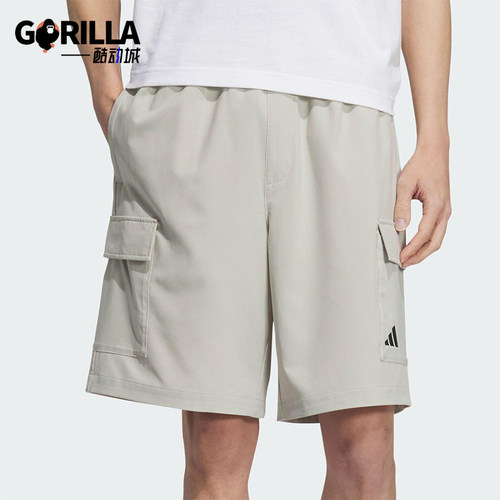 Adidas/阿迪达斯正品2025男士经典工装运动透气梭织短裤KC3095
