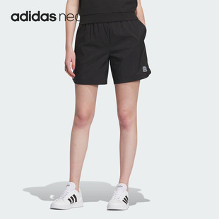 女子宽松训练休闲运动短裤 NEO夏季 IK2436 阿迪达斯正品 Adidas