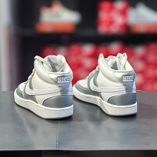 Nike耐克复古银色运动鞋简版空军一号女鞋新款高帮鞋子正品休闲鞋