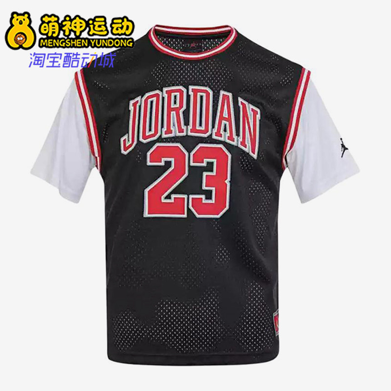 Nike/耐克正品JORDAN新款男黑白色休闲篮球经典短袖T恤HM4772-010