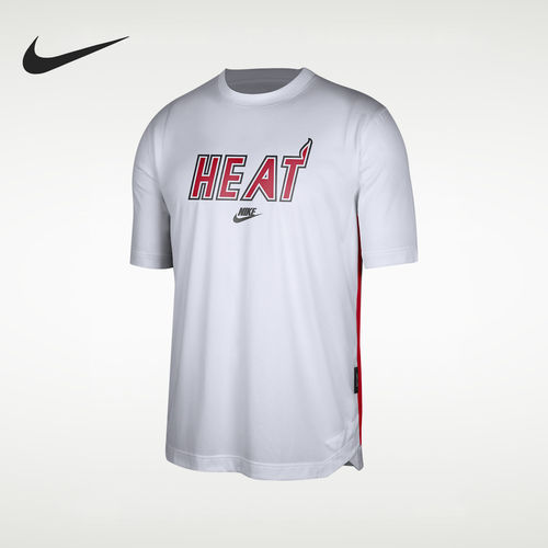 Nike耐克正品热火队男速干型出场投篮训练服短袖T恤DN8615-100