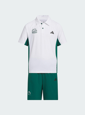 Adidas/阿迪达斯正品2025夏季款儿童运动针织透气运动套装KF0399