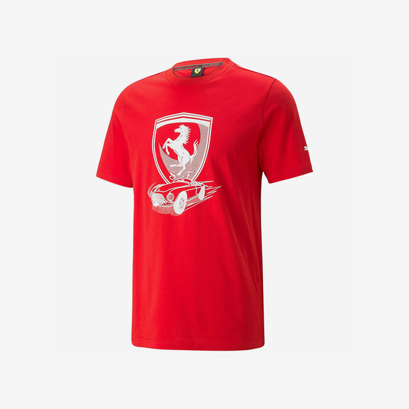 Puma/彪马正品T恤男女红色吸湿排汗印花经典休闲短袖538184-02
