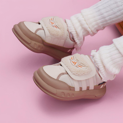 Adidas/阿迪达斯正品PUFFY SKIPPER小童休闲耐磨日常运动鞋KJ3902