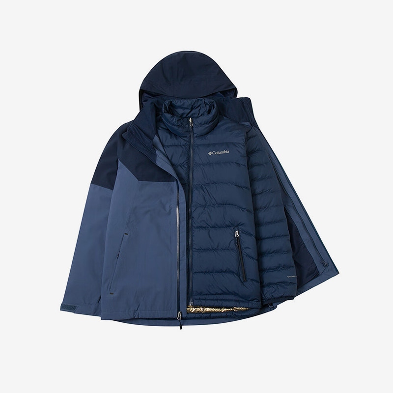Columbia/哥伦比亚正品户外男士拼接三合一冲锋衣WE6671478
