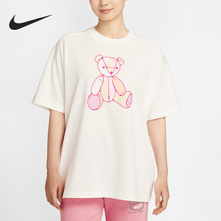 女士圆领宽松柔软挺括印花休闲短袖 Nike 耐克正品 夏季 133 IM3380