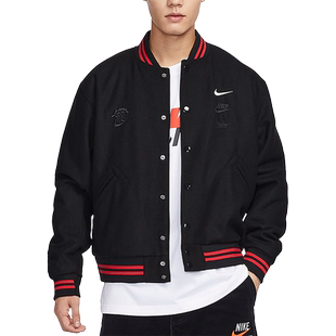 Nike/耐克官方正品龙年款男士运动休闲宽松夹克棒球服FZ6372-010