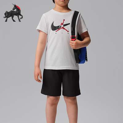 Nike/耐克正品Jordan小童针织休闲柔软短袖短裤套装IZ8360-010