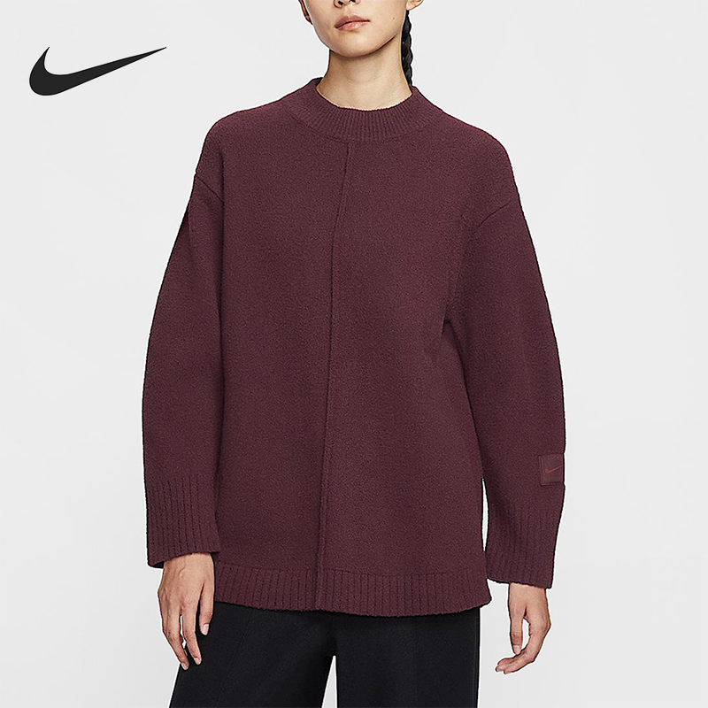 Nike/耐克正品2025秋季款女士休闲圆领针织刺绣套头衫HV2081-652