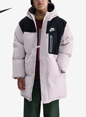 Nike/耐克正品新款儿童浅灰黑色加绒轻暖经典羽绒服IO6150-019