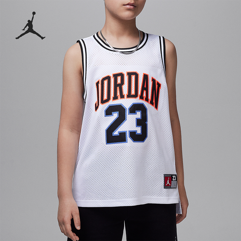 Nike/耐克正品JORDAN大童网眼布无袖篮球经典透气球衣DO1968-635