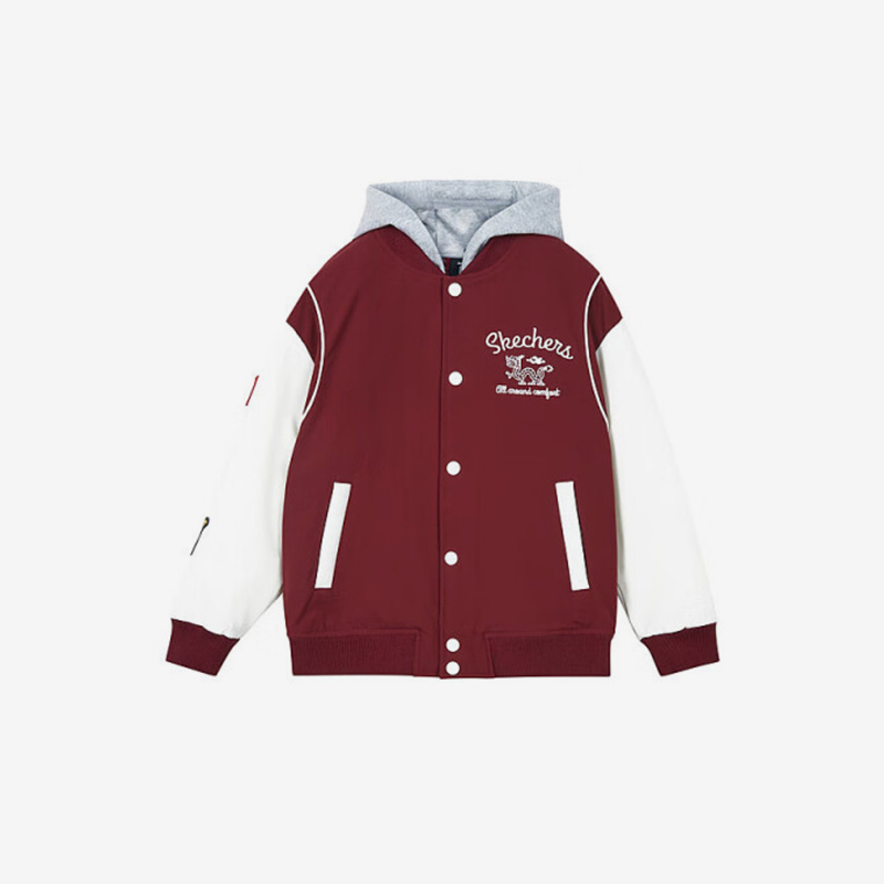 斯凯奇儿童通勤运动日常连帽外套