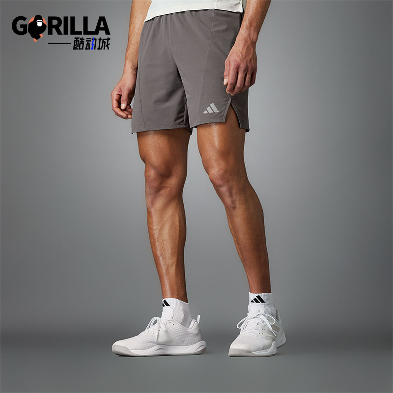 阿迪达斯男士修身健身短裤