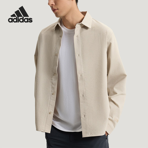 Adidas/阿迪达斯正品春秋男士运动防晒休闲长袖衬衫外套KE4037