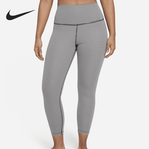 Nike/耐克正品YOGA 当季新款女子格纹瑜伽紧身中长裤DA1093-133