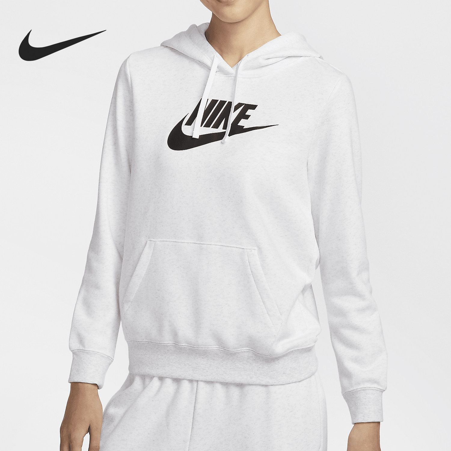 Nike/耐克官方正品秋季新款女士连帽薄绒标志套头卫衣DQ5776-051