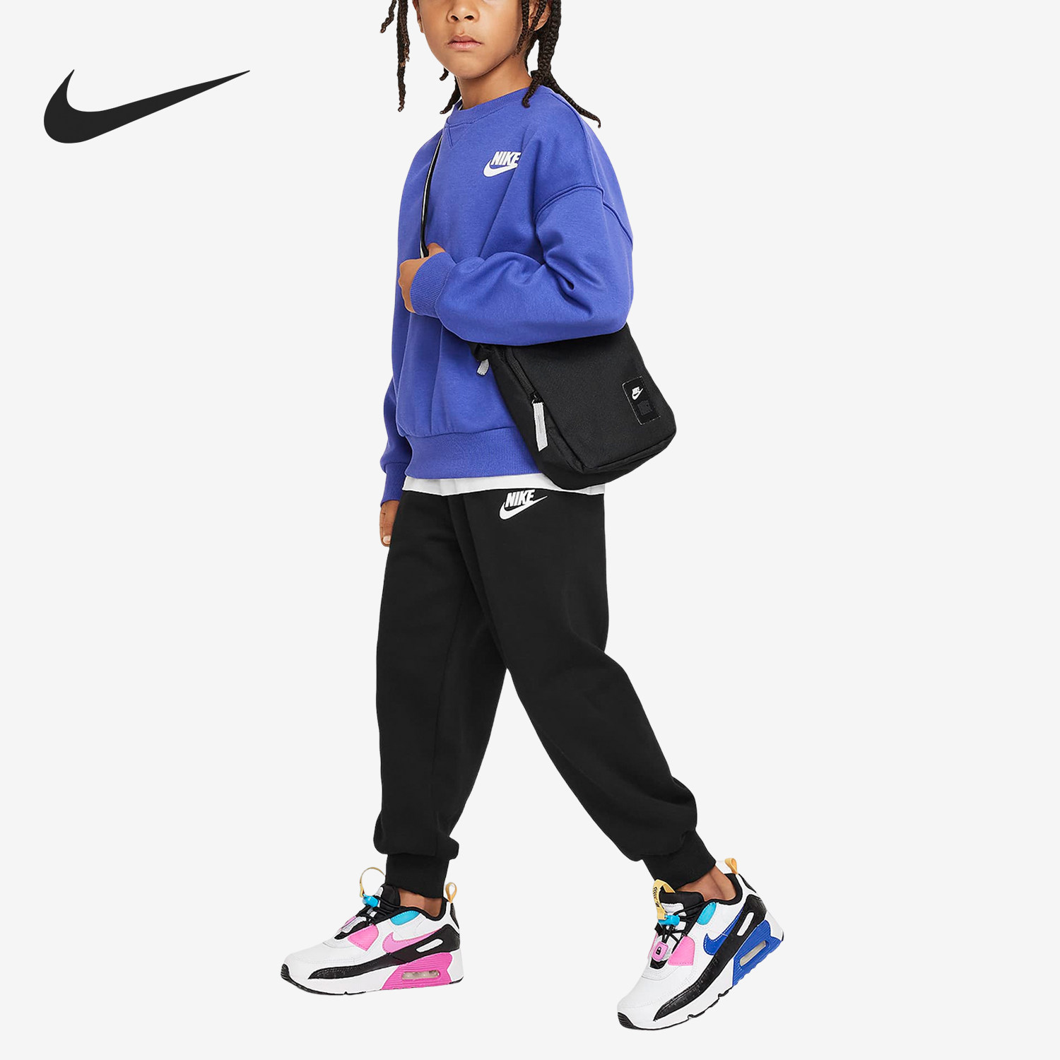 Nike/耐克正品2023冬季新款小童宽松保暖加绒运动套装FZ1688