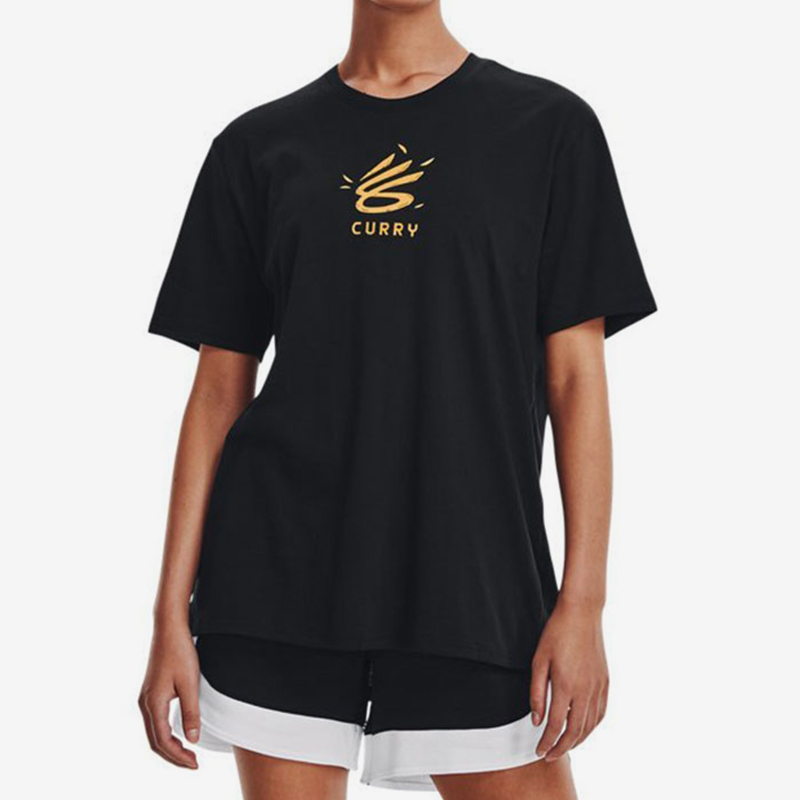 UA/安德玛正品运动女士圆领时尚印花透气休闲短袖T恤1369707-001