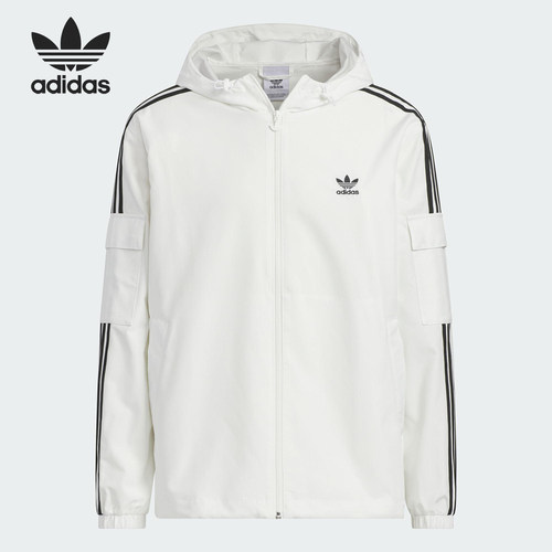 Adidas/阿迪达斯正品三叶草男女同款休闲三条纹梭织外套KB1944