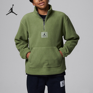 Nike/耐克正品JORDAN大童立领加绒半拉链休闲卫衣FZ1806-365