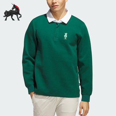 Adidas/阿迪达斯正品CHIP RUGBYLS男高尔夫经典长袖POLO衫JJ4199