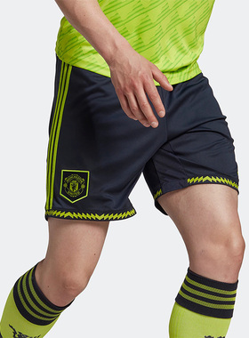 Adidas/阿迪达斯正品MUFC 3 SHO 曼联足球男子透气运动短裤HE2980