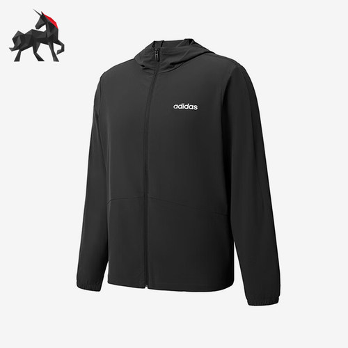 Adidas/阿迪达斯正品新款男女黑色纯色经典休闲夹克外套JN8451
