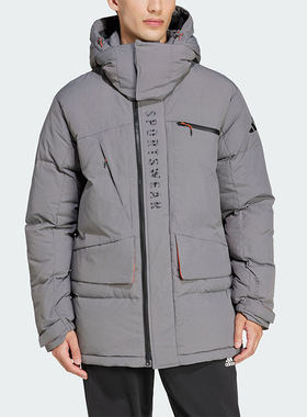 Adidas/阿迪达斯正品新款男士中长款户外保暖羽绒服JM4615