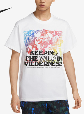 Nike/耐克正品夏季男子时尚宽松印花休闲短袖T恤CV7550-100