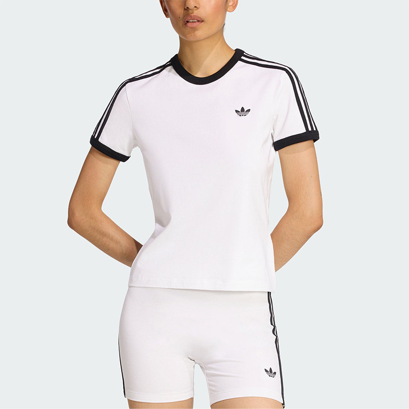 Adidas/阿迪达斯正品三叶草女圆领经典套头透气修身短袖T恤KD3683图片