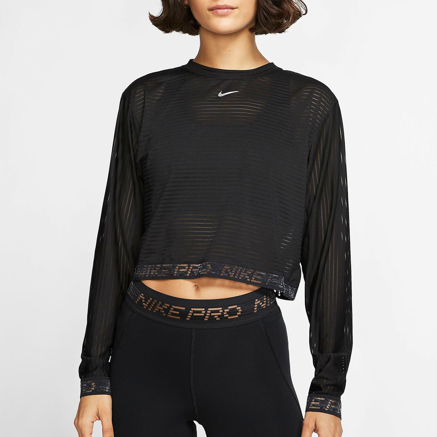 耐克女子轻盈训练运动短款长袖