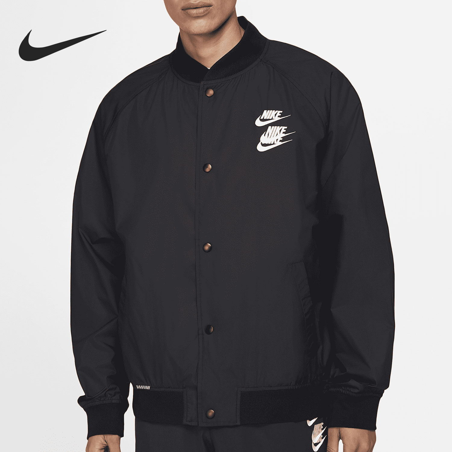 Nike/耐克正品三钩刺绣环游纪念男子休闲夹克棒球外套DA0648-010