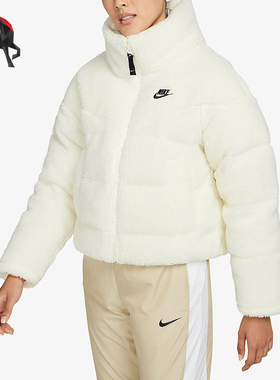 Nike/耐克正品绗缝羽绒服新款女米白色保暖羽绒服DD4655-715