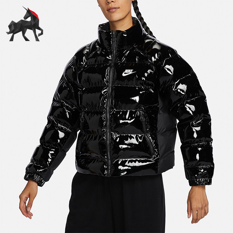 Nike/耐克正品冬季女子时尚漆皮朋克运动外套保暖棉服FQ3575,运动服/休闲服装,运动棉衣,淘宝优惠券,粉丝福利购,淘宝优惠卷