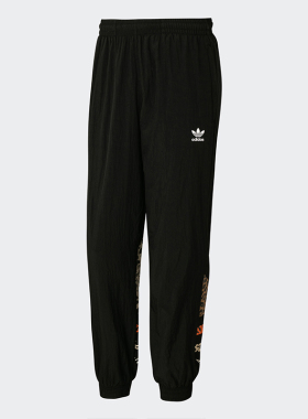 Adidas/阿迪达斯正品三叶草新款男子豹纹LOGO收脚防风长裤GT7294