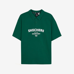 POLO衫 Skechers 男女复古休闲针织透气短袖 斯凯奇正品 新款