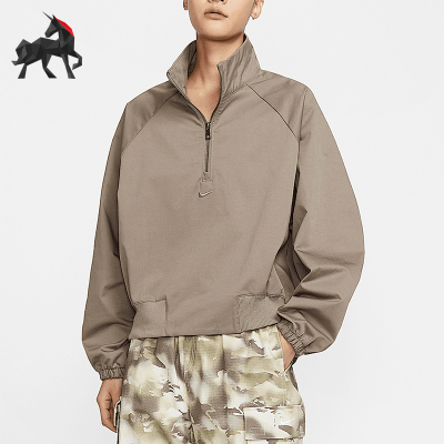Nike/耐克正品冬季女士复古短款刺绣休闲套头卫衣HJ0234-233