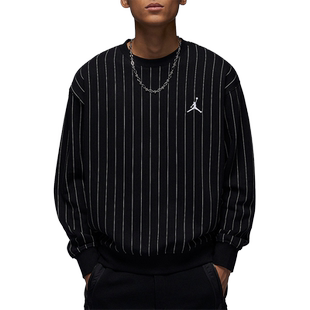 Nike/耐克官方正品JORDAN男士条纹加绒运动圆领套头衫FN6355-010
