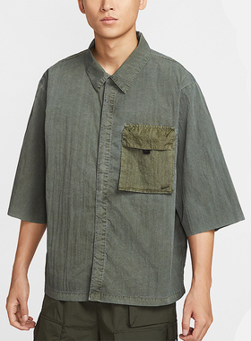 Nike/耐克正品2025 Tech男士翻领梭织经典宽松休闲上衣HJ2955-355