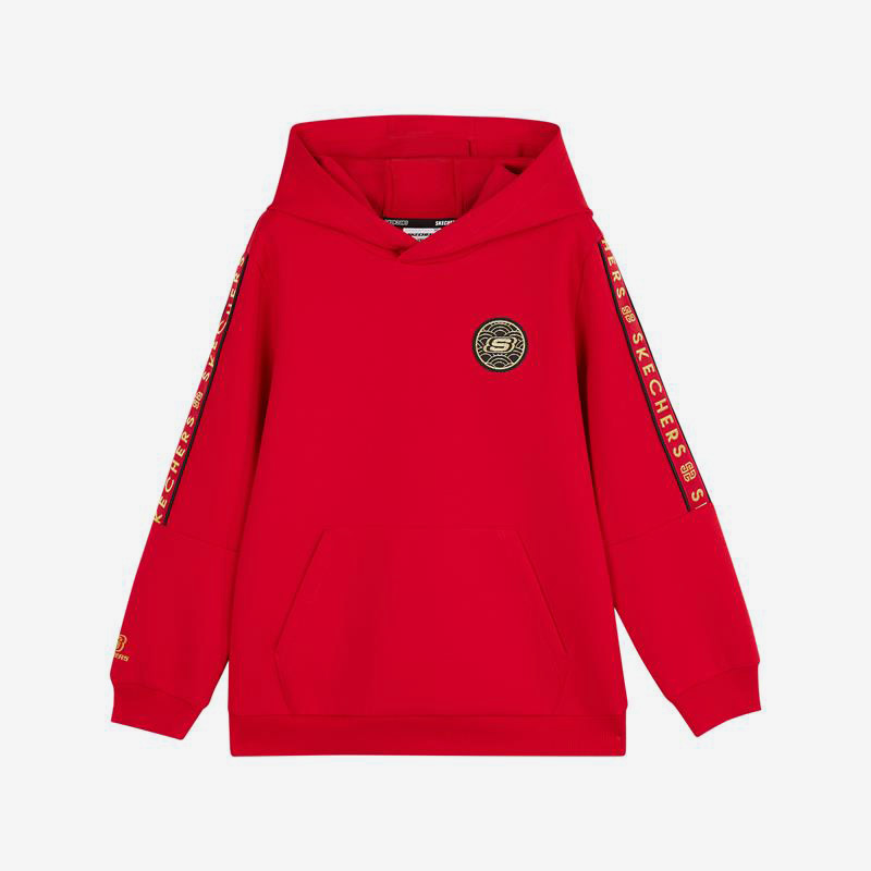 Skechers/斯凯奇正品当季新款儿童针织休闲连帽套头卫衣