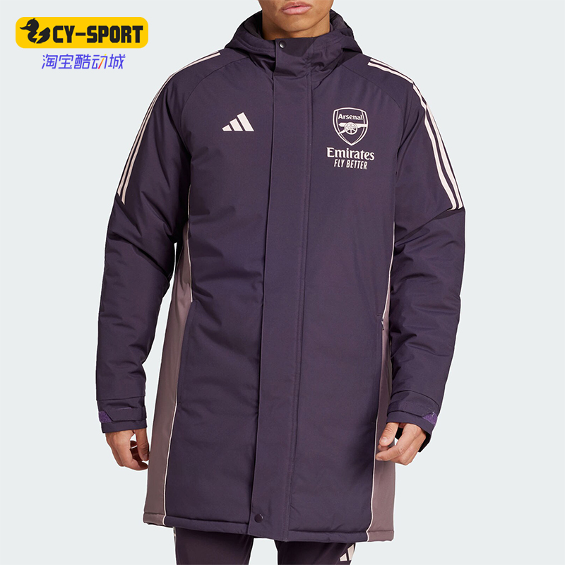 阿迪达斯男士拼接保暖宽松棉服