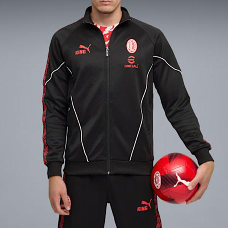 Puma/彪马官方正品AC米兰男士复古拉链足球运动立领外套782607-04