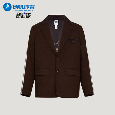 Adidas/阿迪达斯正品三叶草男士潮流休闲梭织宽松西装外套KU5616