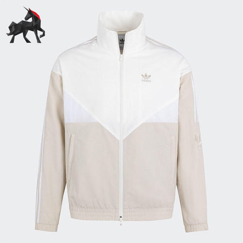 Adidas/阿迪达斯正品三叶草男女宽松经典拼接梭织运动外套KC3116