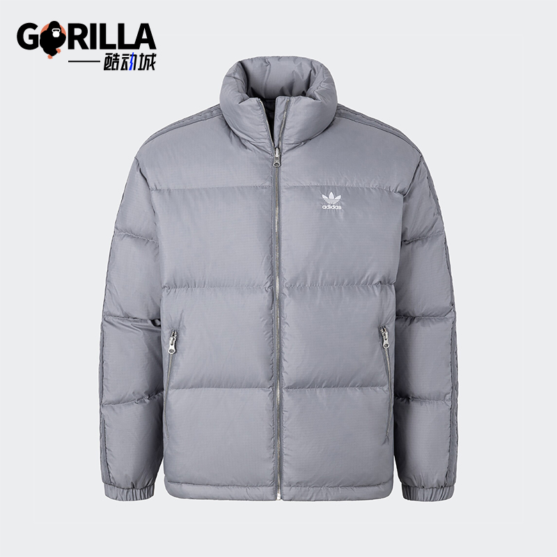 阿迪达斯男女户外短款羽绒服